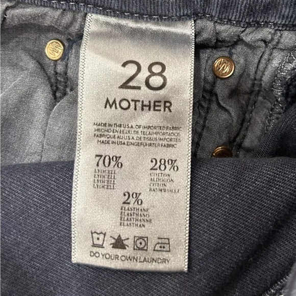 MOTHER Ankle Zip Jeans The Looker Fleur De Love Blue Patterned Size 28 - Picture 7 of 8